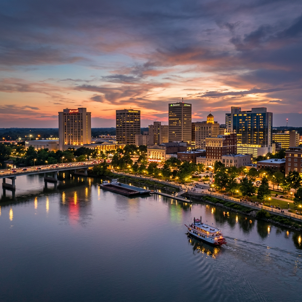 Augusta Georgia riverfront skyline
